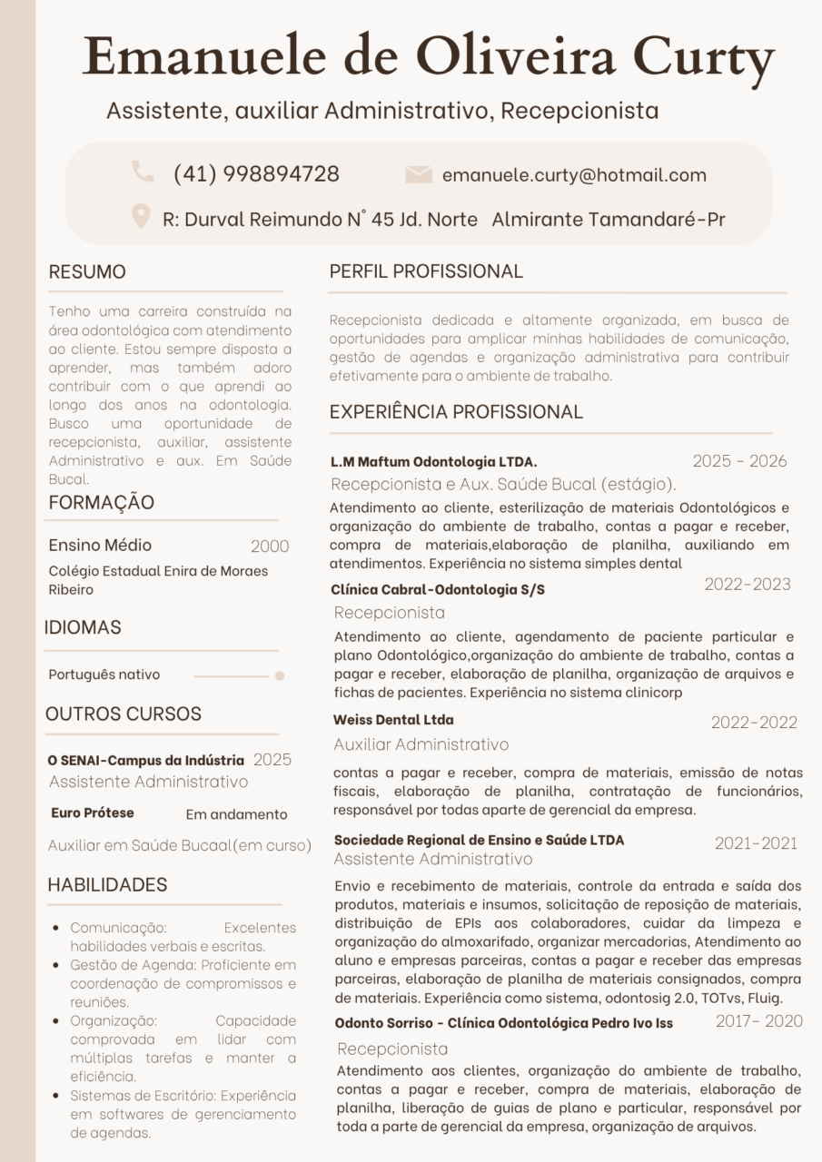 AUXILIAR E ASSISTENTE ADMINISTRATIVO, RECEPCIONISTA