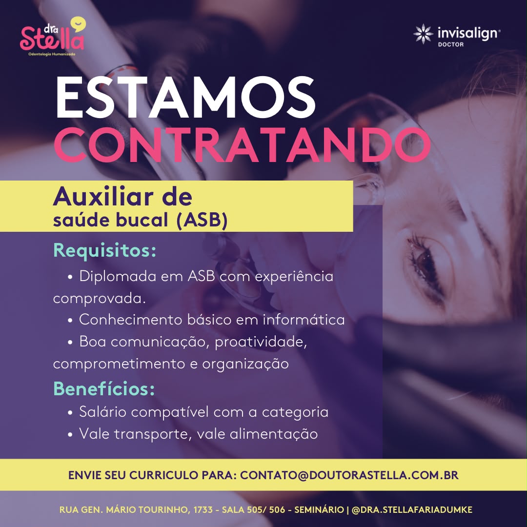 CONTRATA-SE AUXILIAR DE SAÚDE BUCAL